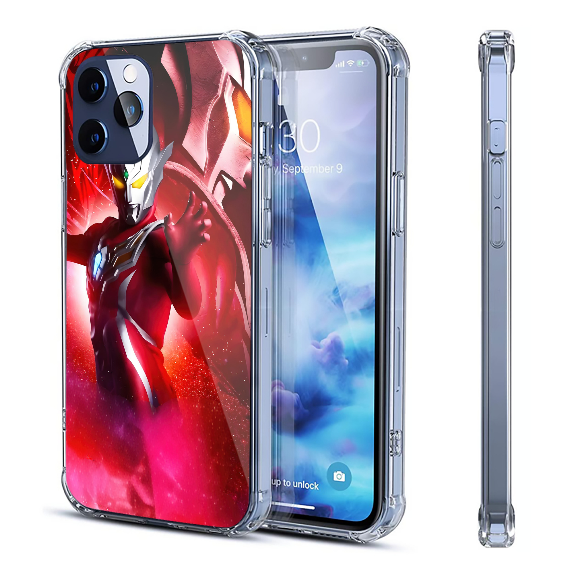 （画像用） ウルトラマン Ultraman 【iPhone 12シリーズ対応】透明スマホケース（クリアソフトケース）